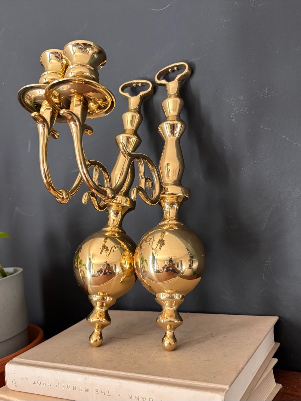 Colonial Brass Set of 2 Candle Scones Vintage